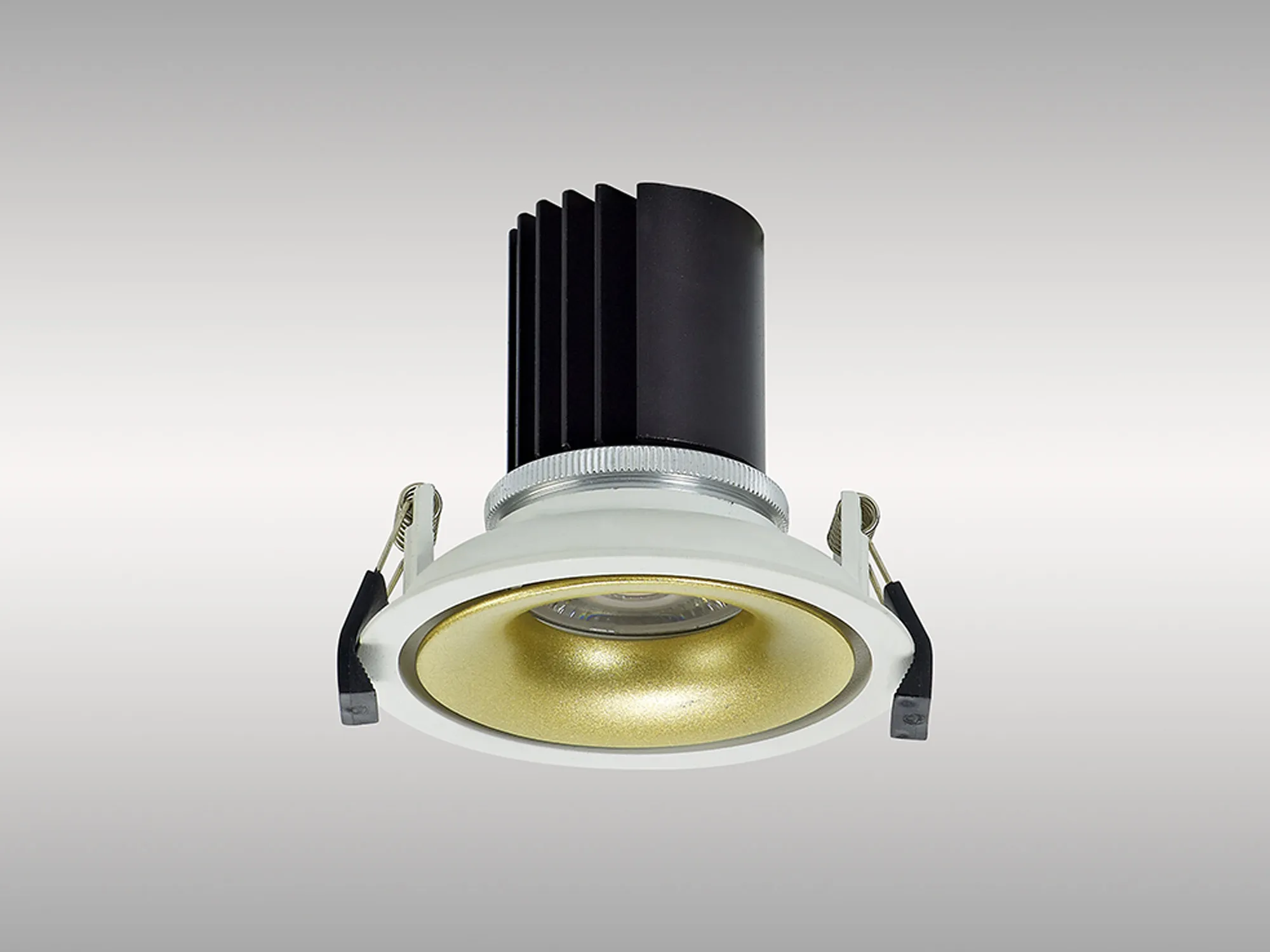 DM202109  Bolor 12 Tridonic Powered 12W 2700K 1200lm 24° CRI>90 LED Engine White/Gold Fixed Recessed Spotlight, IP20